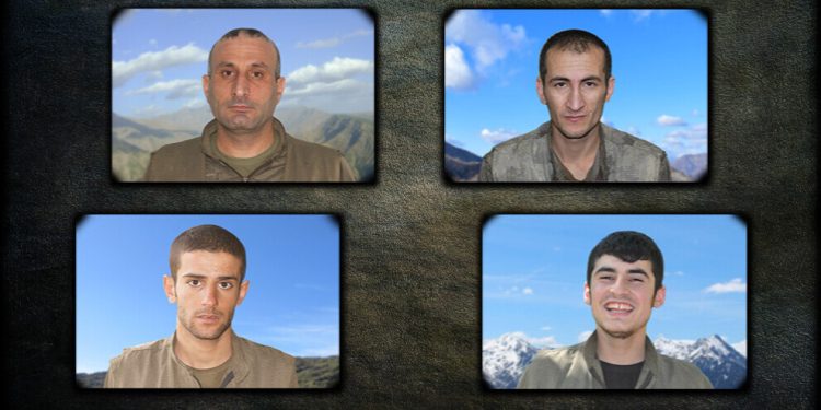 Nasnameya 4 gerîlayên ku şehîd bûne hate eşkere kirin