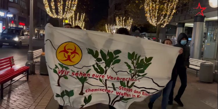 Ciwanên Şoreşger û TekoJIN’ê li Hannoverê li pêşiya Konsolosxaneya Tirk çalakiyek kirin