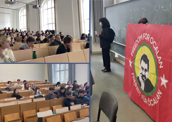 TekoJIN û TCŞ Berlînê ji bo azadiya Rêber APO li zanîngeha Humboldt çalakî pêk anîn