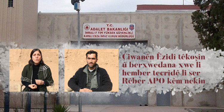 Ciwanên Êzidî têkoşîn û berxwedana xwe li hember tecrîdê li ser Rêber APO kêm nekin