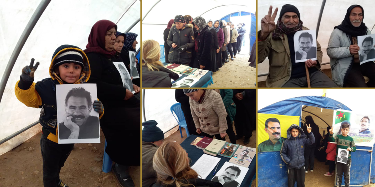 Ciwan û Jinên Ciwan ên Şehbayê li Babinîs ji bo azadiya Rêber APO ya fîzîkî îmze kom kir