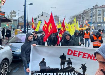 Li Dranciyê bi çalakiya “Ji Rêber APO re azadî” hate protestokirin