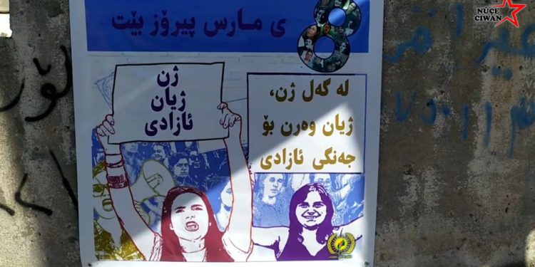 Jinanî Gencî Têkoşer bajarên başurê kurdistan jibo 8ê adarê xemilandin