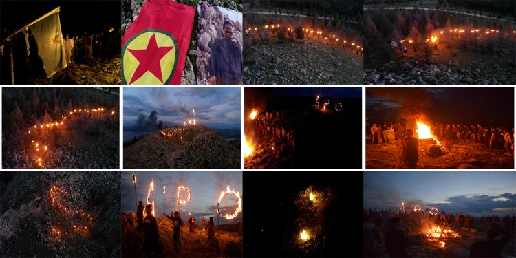 Bi boneya hatina cejna newrozê ciwanên şoreşger li Minbicê meşiyan