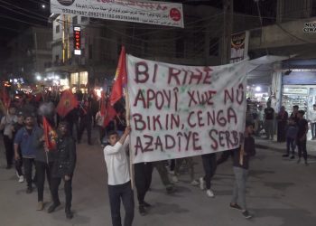 Ciwanên Qamişlo jibo azadiya fîzîkî a Rêber Apo meşiyan