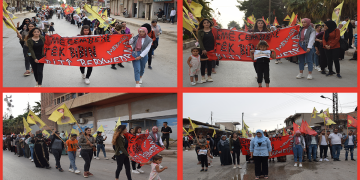 Ciwanên Tirbespiyê bi meşeke erîşa li ser Mexmurê şermezar kirin