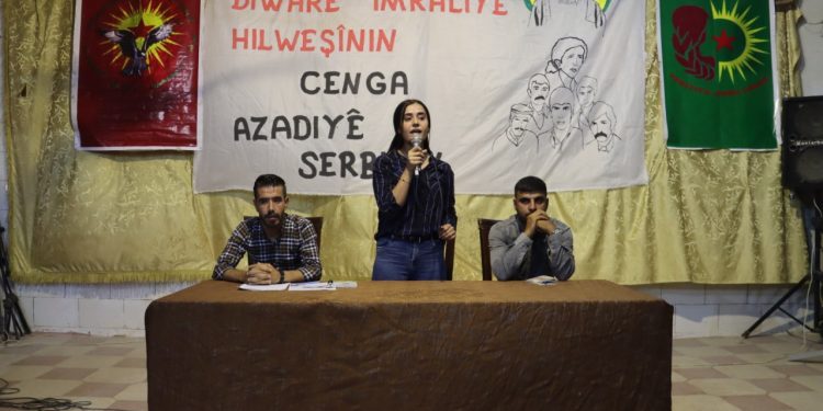 Ciwan û Jinên Ciwan ji bo Berxwedana 14’ê Tirmeh ê û Rewşa Rêber APO, civinek derxestin li Şehba