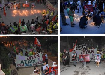 Ji bo bîranîna Şehîd Vêjîn Yekîtiya Jinên Ciwan mûm pê xistin