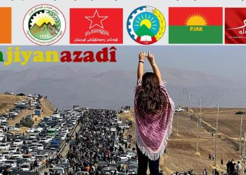 Di salvagera yekemîn a serhildana ‘Jin, Jiyan, Azadî’ de  li Rojhilatê Kurdistanê banga tevlîbûnê greva giştî