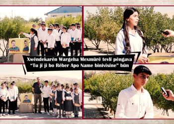 Xwêndekarên Wargeha Mexmûrê tevlî pêngava “Tu jî ji bo Rêber Apo Name binivîsîne” bûn