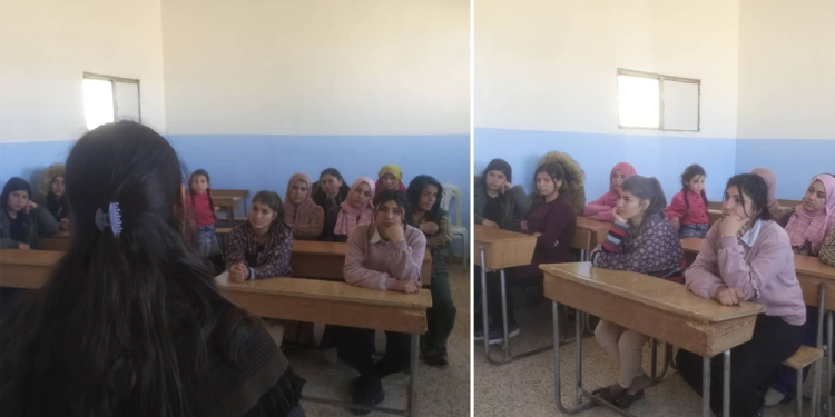 Jinên Ciwan di gûndên Kobanê de xwe ji bo Şerê Gelê Şoreşgerî amade dikin