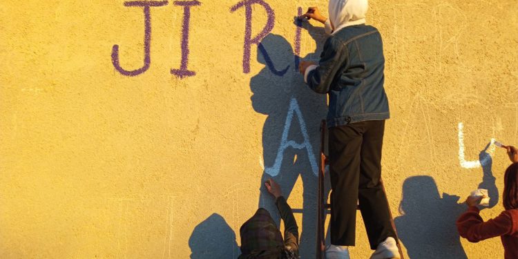 Ciwanên gundewarên Kobanê hemleyê azadîyê Rêber Apo belav dikin