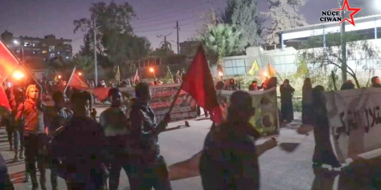 Ciwanên Tebqa ji bo hemleya azadiya Rêber Apo meşekî meşele li dar xist