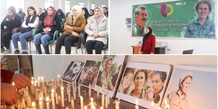 Jinên Ciwan ên Reqa şehîdên Parîsê bibîranîn