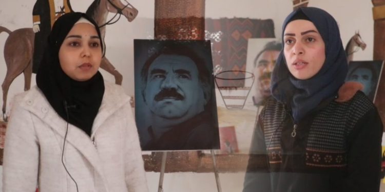 Jinên Ciwan ên Tebqa li hemberî dagirkerîyê fikirê Rêber Apo belav dikin