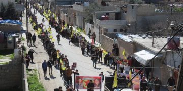 Bi pêşengtiya ciwanên Kantona Qamişlo Şehîd Bişeng û Şehîd Sara hatin bibîranîn