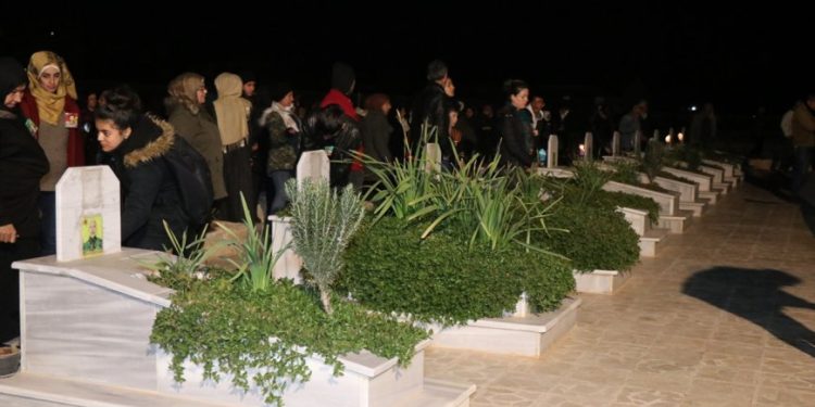 Yekitiya Jinên Ciwan a Helebê şehîd Sara û Bîşeng bi bîr anîn