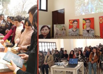 Ciwanên xwendekarên jin ên Kobanê ji bo şehîd Sara û Bişeng bîranînek li dar xistin