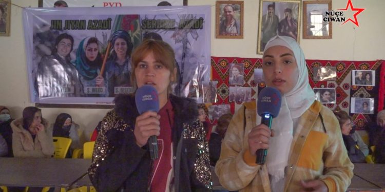 Jinên Ciwan ên Qamişlo ji bo 8’ê adarê komxebatekî li darxistin