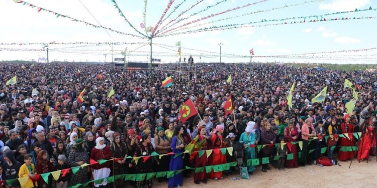 Newroz li Helebê: Heta azadiya fîzîkî ya Rêber APO bê bindestxistin tekoşîn dewam dike