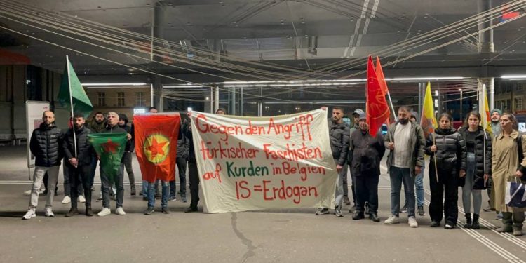Ciwanên endamên TCŞ’ê û Kurdistaniyên li Bernê ji bo êrîşên Brukselê daketin qadan