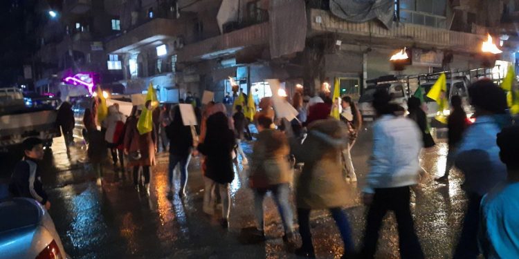 Pîrozbahiya Newrozê bi pêşengiya Yekîtiya Jinên Ciwan ên Helebê: AGIR BERDE ERŞÊ FASÎZMÊ