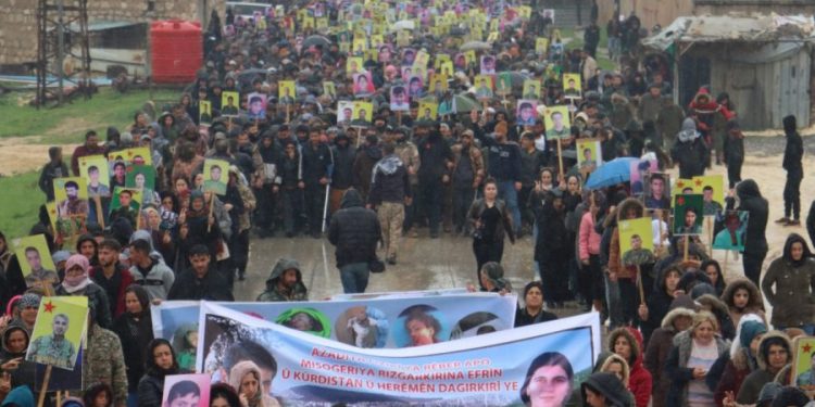 Li Şehba bi hezaran li hemberî dagirkirina Efrînê daqetin qadan