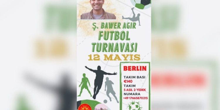 Li Berlînê ji bo bîranîna Şehîd Bawer Agir Canfeda Turnuvaya Futbolê hat lidarxistin