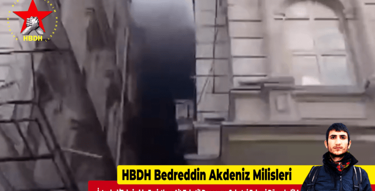 Milîsên HBDH’ê Bedreddîn Akdenîz li Stenbol/Taksimê li dijî Depoya Tekstîlê ya Faşîst çalakiyek li dar xist