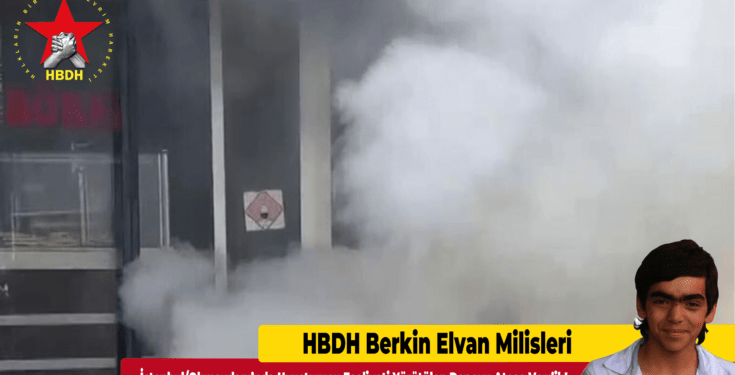 Milîsên HBDH’ê Berkîn Elvan li Stenbol/Okmeydaniyê depoya ku tê de çalakiyên tiryakê dihatin kirin şewitandin