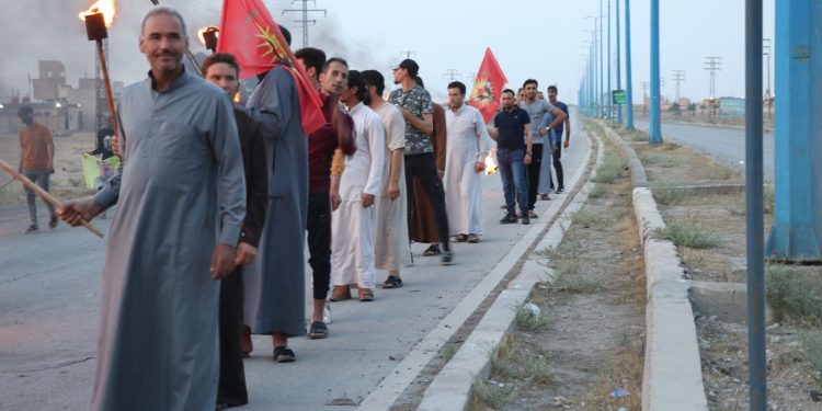 Ciwan û Jinên Ciwan Dêrazorê dijî berdewamiya tecrîda Rêber APO meşek li dar xist