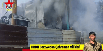 Milîsên HBDH’ê li Bûrsayê febrîqeyek dan ber agir
