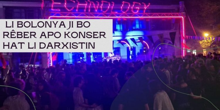 Eleqeyek mezin ji bo konsera ku ji bo Rêber APO li Bolonyayê hatiye lidarxistin