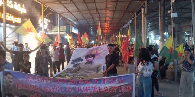 Ciwanên Dirbesiyê şehîdên 14 Tirmehê bibîranin