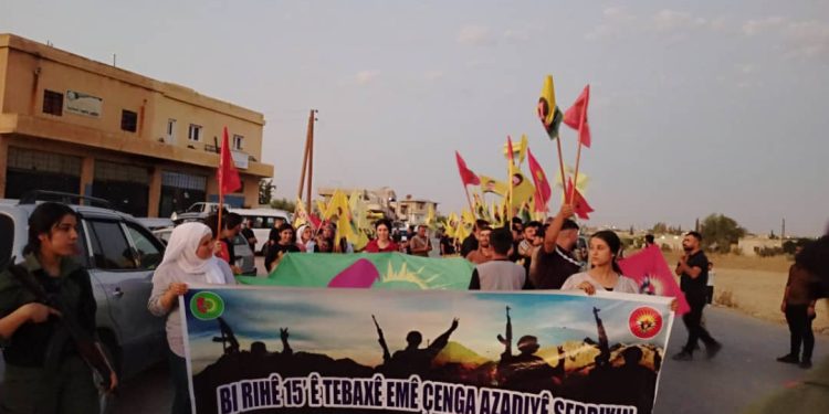 Pîrozbahiya 15’ê Tebaxê ji aliyê ciwan û jinên ciwan ên Kobanê ve