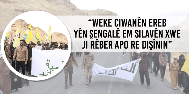 Ciwanên Ereb ên Şengalê bi Meşekê Silava Rêber APO Pêşwazî kirin