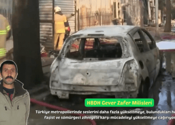 HBDH li dijî qeyûman li Îzmîrê kargehek da ber agir