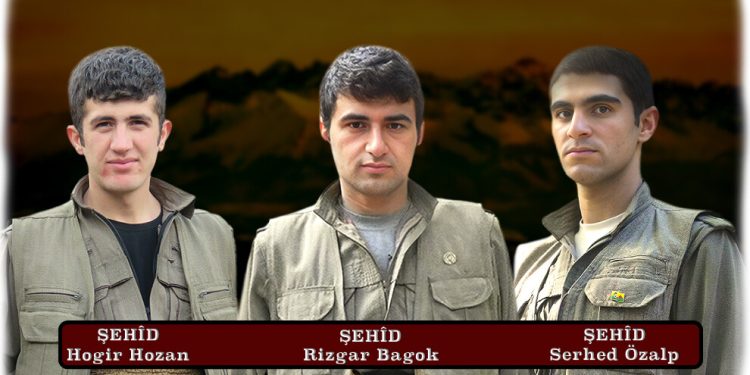 HPG nasnameya 3 gerîlayên şehîd eşkere kir