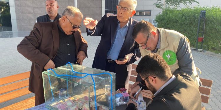 Li Kerkûkê di pêşengtiya ciwanan de ji bo koçberên Şehbayê alîkarî tê komkirin