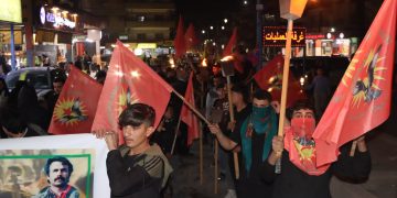 Ciwanên Şoreşger ên Heseke bi meşekî şehîdên Hefteya Qehremaniyê bibîranîn