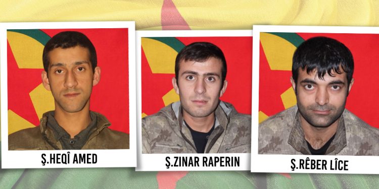 HPG’ê nasnameya 3 şehîdan eşkere kir