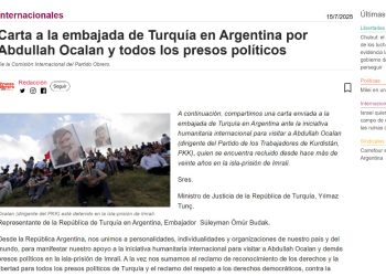 Ji Arjantînê piştgiriya ji bo kampanyaya ‘Em dixwazin biçin serdana Ocalan’