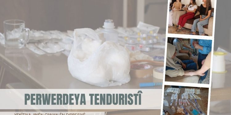 Yekîtiya Jinên Ciwan a bajarê Dirbêsiyê dewreyekê tendûrîstî vekirin