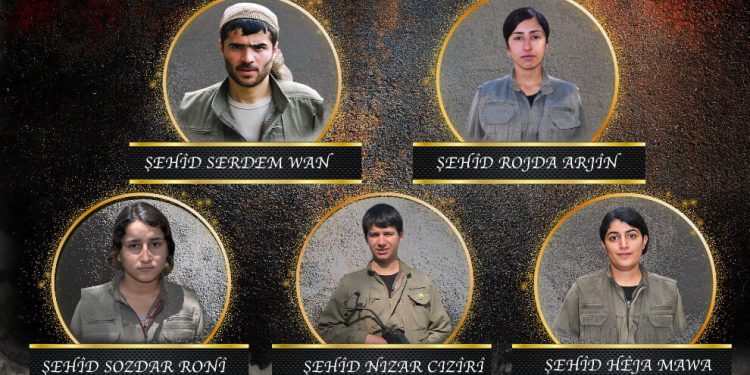 HPG’ê 5 gerîlayên ku sala 2019’an şehîd bûn bi bîr anî