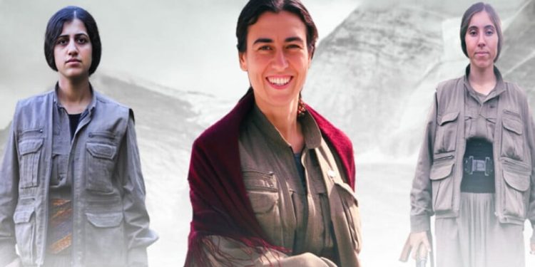 HPG’ê pêşenga enternasyonalîst Emîne Erciyes û du hevrêyên wê bi bîr anî