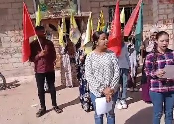 Ciwanên Şoreşger û Jinên Ciwan ên Zirganê piştgiriya Şêx Meqsûd û Eşrefiyê dikin