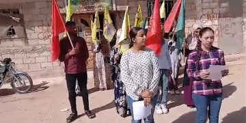 Ciwanên Şoreşger û Jinên Ciwan ên Zirganê piştgiriya Şêx Meqsûd û Eşrefiyê dikin