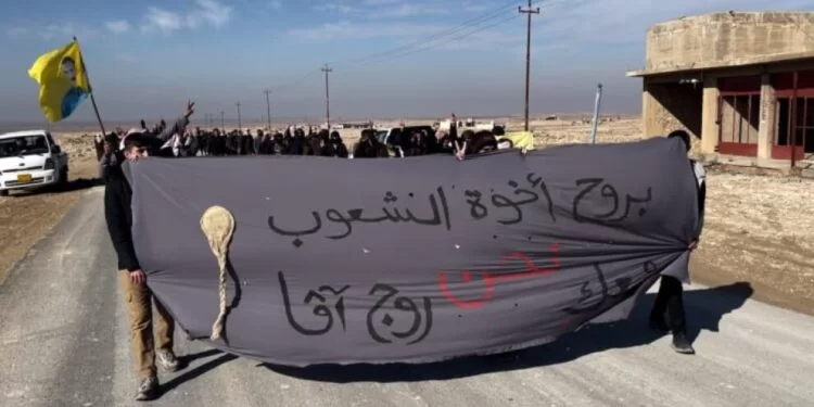 Meşa Ciwanên Ereb Li Şengalê Ji Bo Piştgiriya Berxwedana Rojava