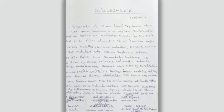 AKP’li adaydan oy karşılığında 2 milyon TL’lik sözleşme