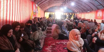 Rakka’da Gençler Şehit Baran Şeremî’nin Taziyesine Katıldı